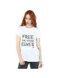 Harry Potter Womens/Ladies Dobby Free The House Elves Cotton Boyfriend T-Shirt - White