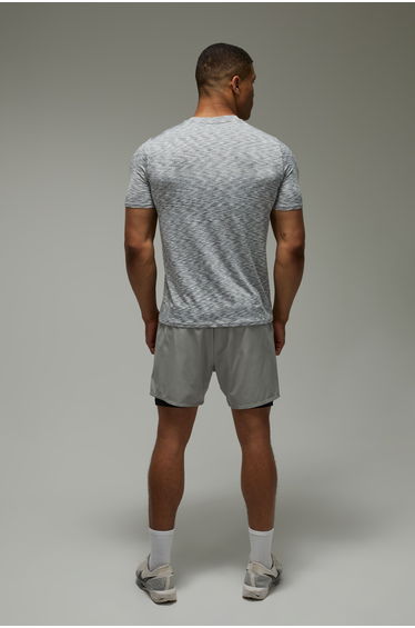 Man Active Regular Fit Marl T-Shirt - grey product thumbnail 2
