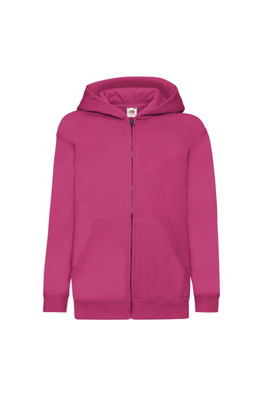 Fruit Of The Loom Childrens/Kids Unisex Hooded Sweatshirt Jacket - Fuchsia