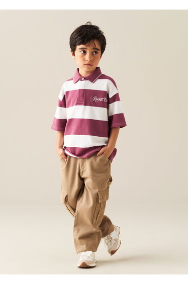 Rudy Striped Rugby Shirt - Burgundy