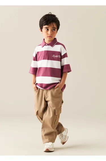Rudy Striped Rugby Shirt - Burgundy