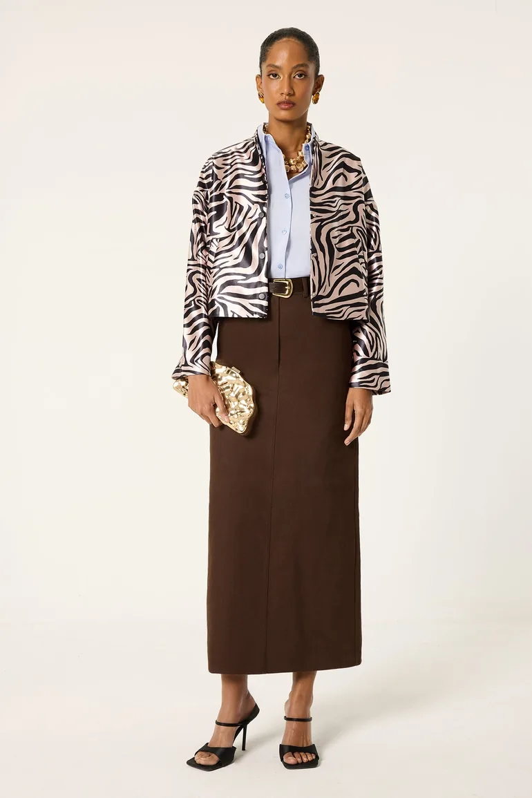 PATTERNED SATIN JACKET - 2