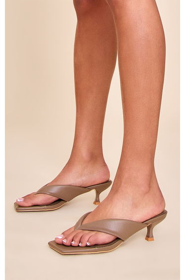 Shitake Pu Toe Thong Square Toe Mule