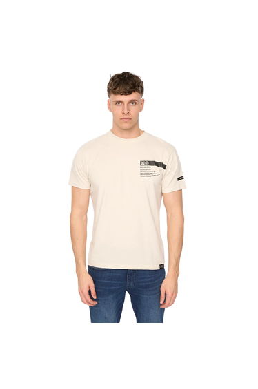 Duck and Cover Mens Tatick Brushed Cotton T-Shirt - Light Stone