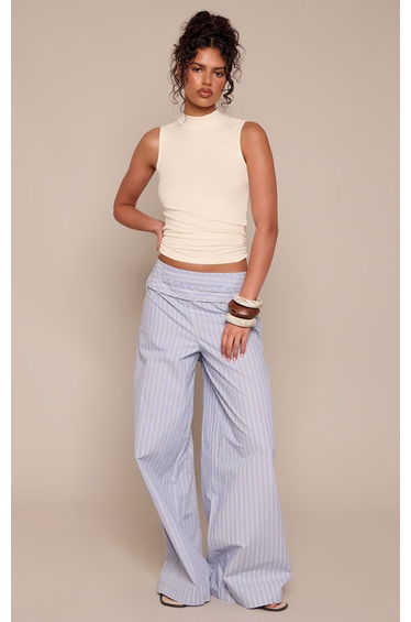 Lemon Soft Cotton High Neck Sleeveless Vest Top