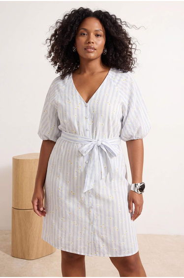 Multi Color Woven Plus Size Dress