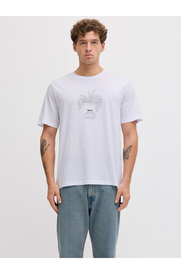 White Printed Cotton T-Shirt