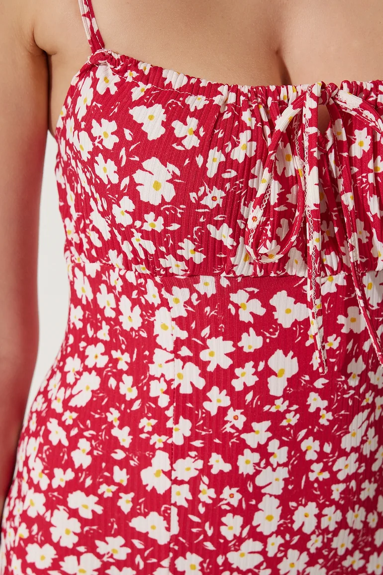 Pink Floral Column Midaxi Dress - 1