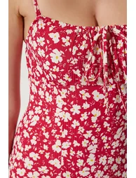 Pink Floral Column Midaxi Dress - 1