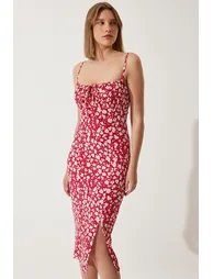 Pink Floral Column Midaxi Dress - 2