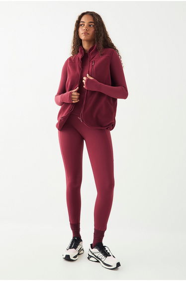 DSGN Studio Sport Polar Fleece Pocket Detail Gilet - burgundy