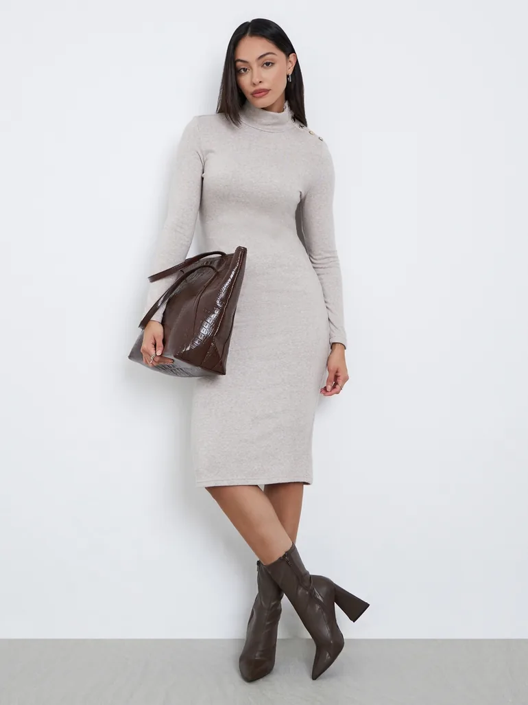 beige midi dress bodycon Women's Sleeveless Midi Slip Bodycon Dress