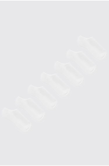 7 PK Plain Sport Half Terry Trainer Socks - white