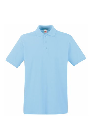 Fruit Of The Loom Premium Mens Short Sleeve Polo Shirt - Sky Blue