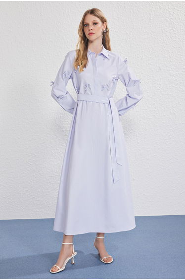 Lilac Bow Detail Woven Dress TCTSS25EB00140