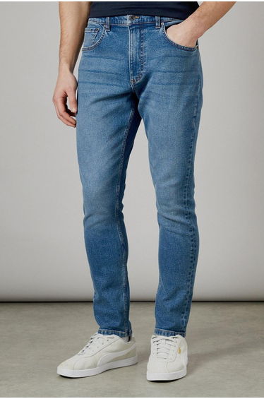 Stone Wash Stretch Slim Fit Jeans