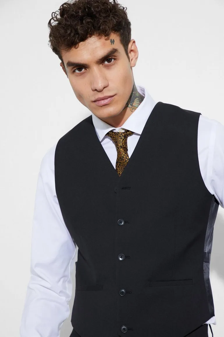Slim Waistcoat - black - 2