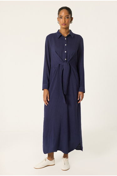 MUSLIN DRESS WITH TIE-DETAIL