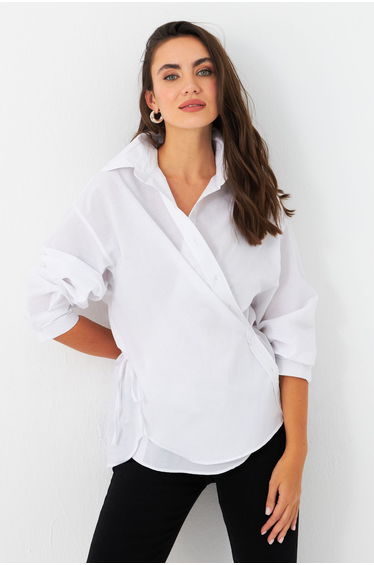 Women's White Tie Detail Shirt
