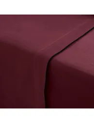 شرشف سرير فلات قطن ساتان سادة - 2