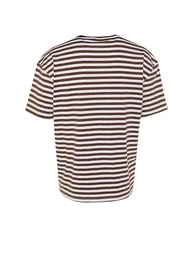 Trendyol Brown Stripped T-Shirt - 5