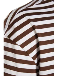 Trendyol Brown Stripped T-Shirt - 4
