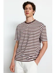 Trendyol Brown Stripped T-Shirt