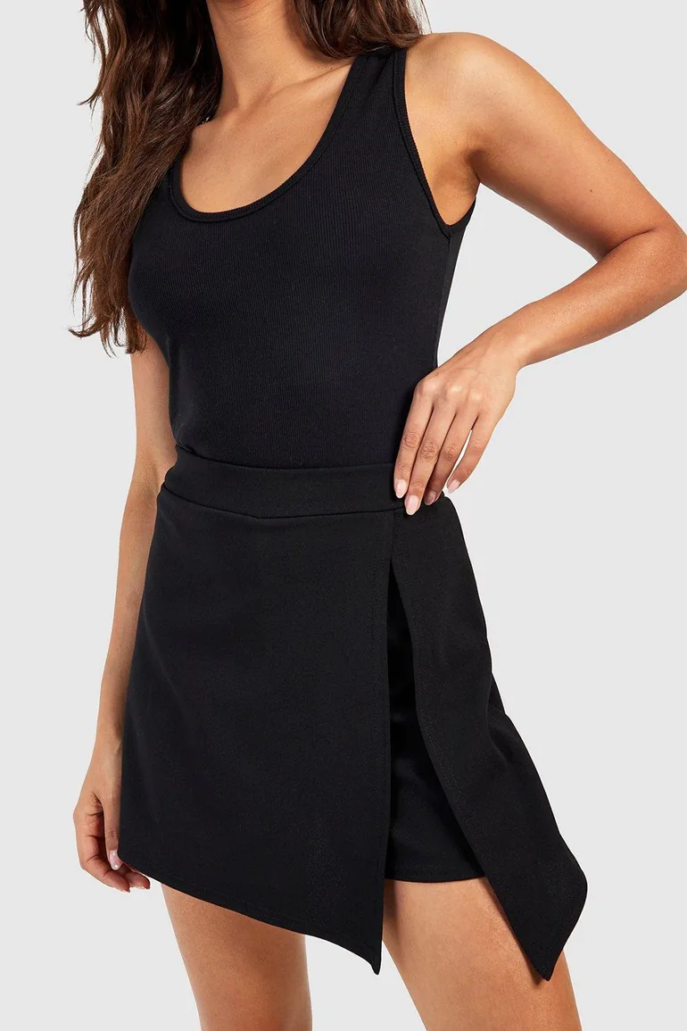Wrap Tailored Skort - black - 2