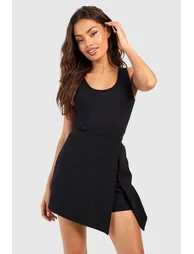 Wrap Tailored Skort - black