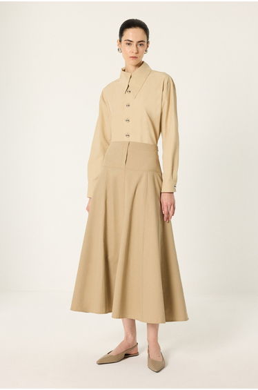 A-LINE CONTRAST STITCH SKIRT