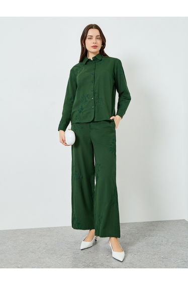 Women Embroidered Shirt and Pants Co-Ords