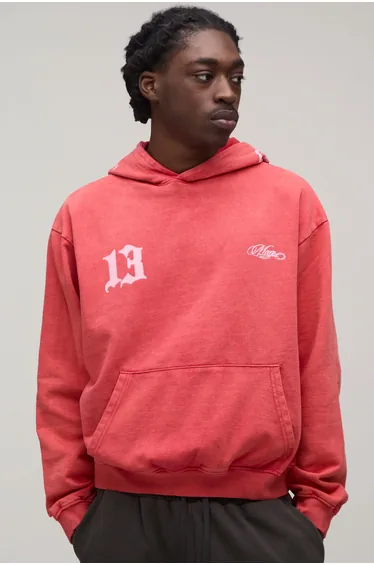 هودي بوهو مان أحمر بأكمام طويلة