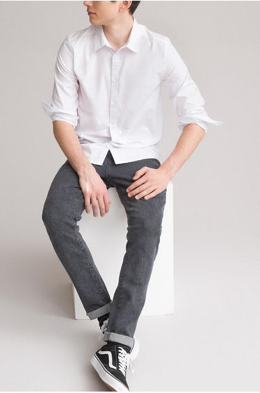 Cotton Mix Shirt with Long Sleeves