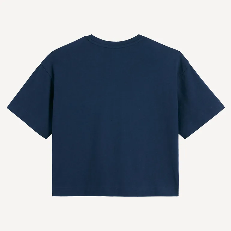 Crew Neck T-Shirt Printed with Slogan and Flowers - 2