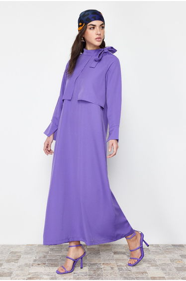 Purple Without Belt Unlined Plain Weave