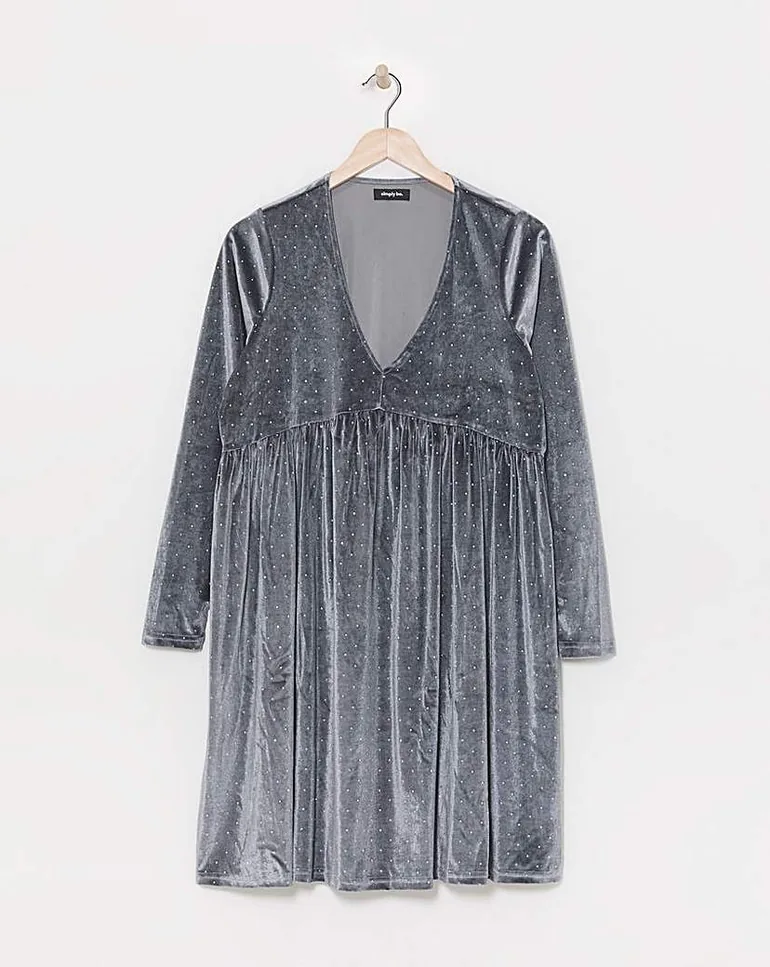 grey smock dress Smocked Dress Swan Gray