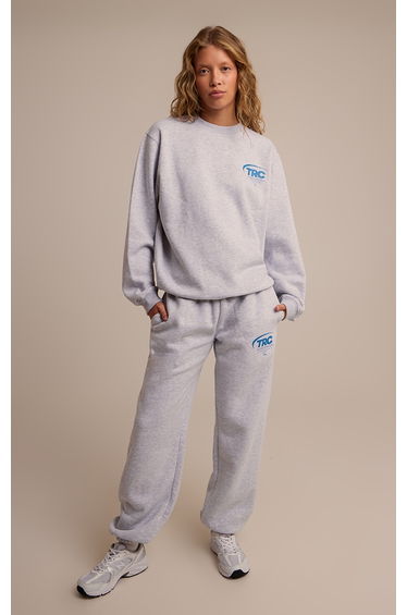 Ash Grey Run Club Cotton Fleece Cuffed Sweatpants