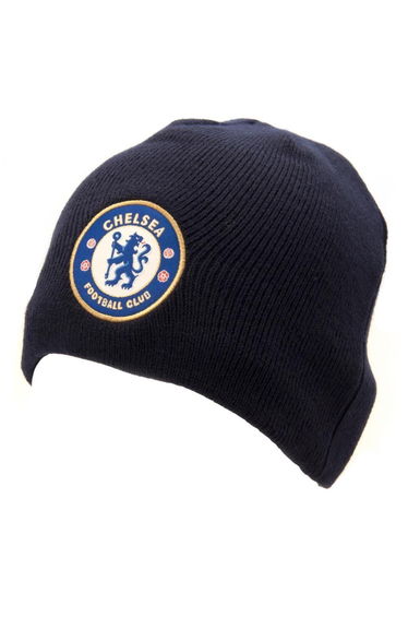 Chelsea FC Official Adults Unisex Knitted Hat - Navy