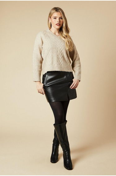 Cable V Neck Jumper