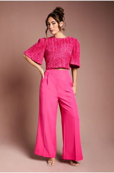 Wide Leg Crepe Trouser