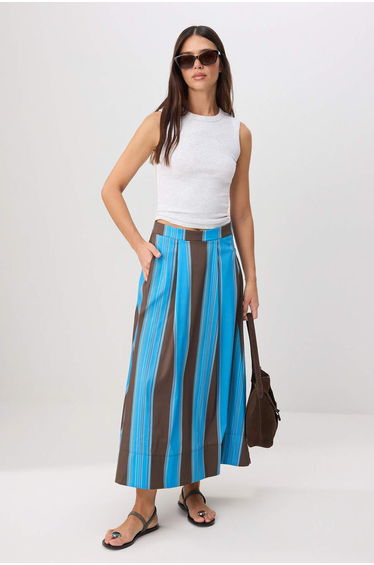Brown-Blue Skirt