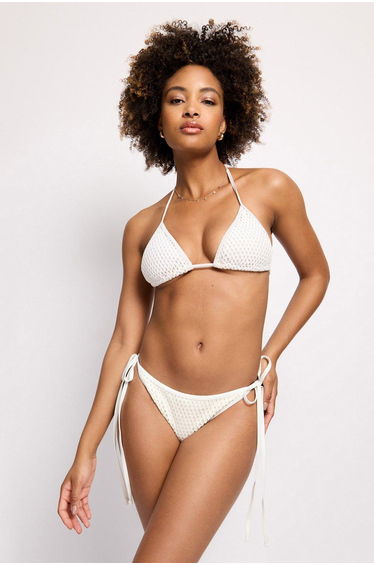 Rise Crochet Bikini Top Cream