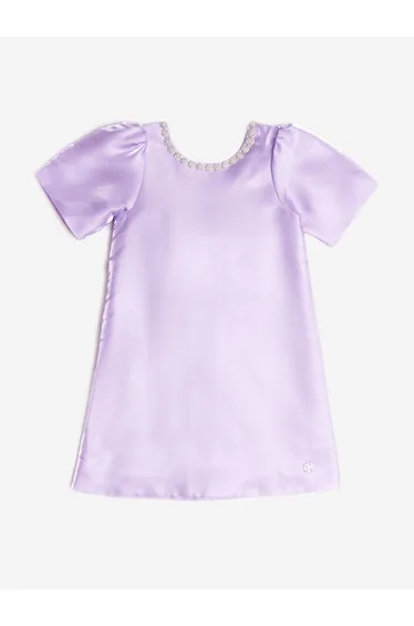 BCBGMAXAZRIA Girls A-Line Satin Dress in Purple
