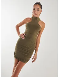 Plain Scooped Racer Mini Dress - 2