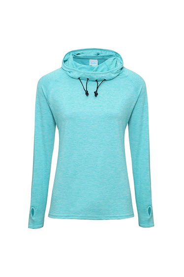 AWDis Just Cool Womens/Ladies Girlie Cowl Neck Baselayer Top - Ocean Blue Melange