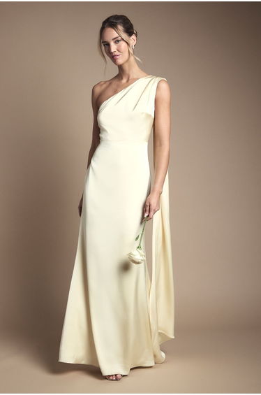 Coast Honoured Drape One Shoulder Satin Maxi Bridesmaid Dress