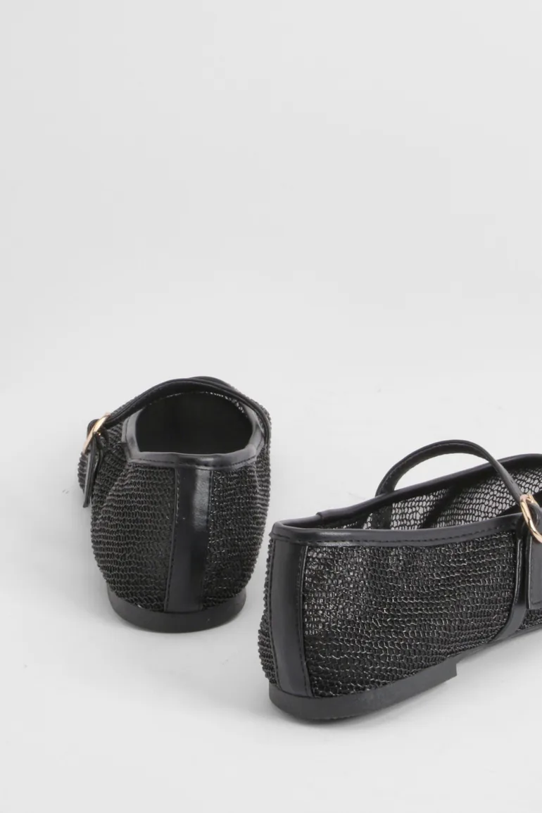 حذاء فلات بوهو باللون الأسود - 2