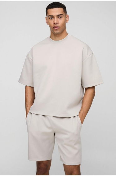 Oversized Boxy Scuba T-Shirt & Short Set