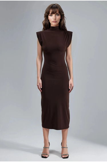 BUSEM Padded Slit Detailed Midi Dress