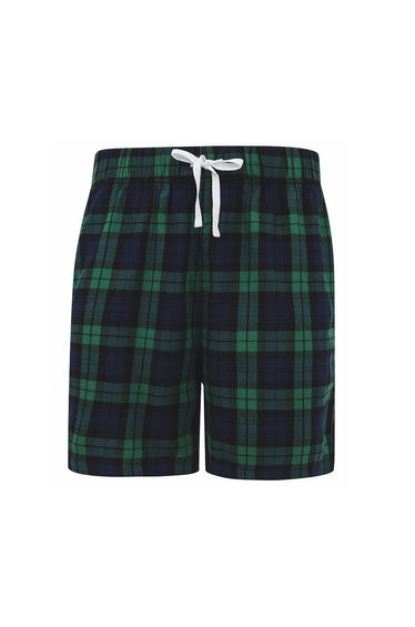 SF Mens Tartan Lounge Shorts - Navy/Green